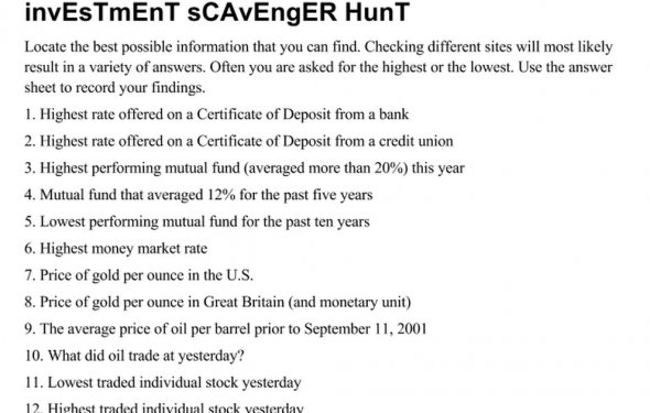Investments Scavenger Hunt - Google Docs